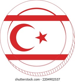 Northern Cyprus flag vector hand drawn