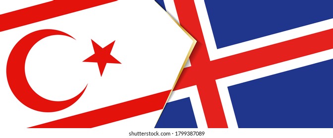 Banderas de Chipre Septentrional e Islandia, dos banderas vectoriales símbolo de relación o enfrentamiento.