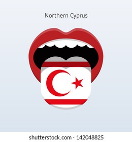 Northern Cyprus language. Abstract human mouth. Vector illustration.