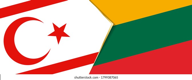 Northern Cyprus and Lithuania flags, two vector flags symbol of relationship or confrontation.