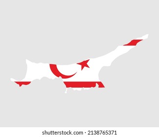 Northern Cyprus Map Flag. Map of the Turkish Republic of Northern Cyprus with the Cypriot Turk country banner. Vector Illustration. svg