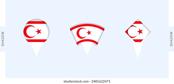 Northern Cyprus Map Markers Set. Perfect for projects related to Northern Cyprus, travel, geography, and international representation. Vector collection.