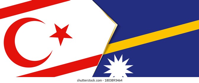 Northern Cyprus and Nauru flags, two vector flags symbol of relationship or confrontation.