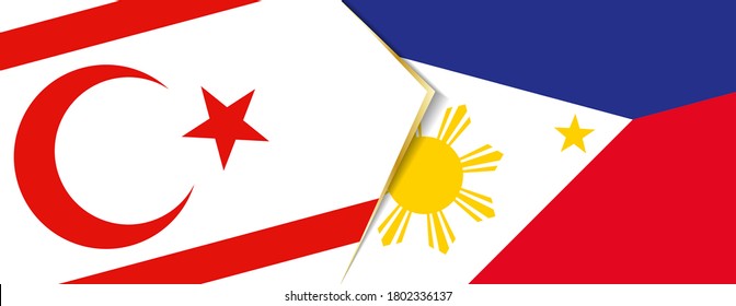 Northern Cyprus and Philippines flags, two vector flags symbol of relationship or confrontation.