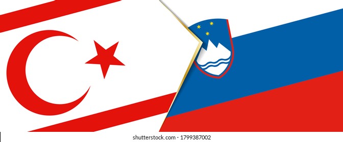 Banderas de Chipre Septentrional y Eslovenia, dos banderas vectoriales símbolo de relación o enfrentamiento.