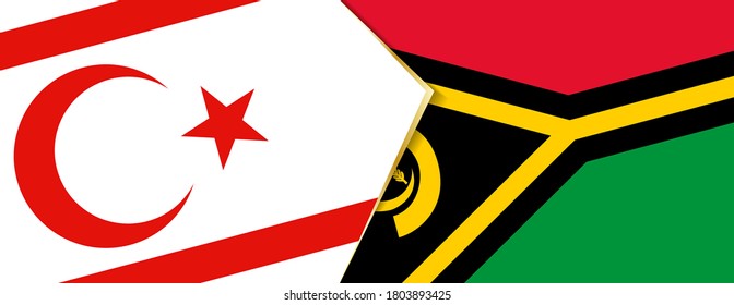 Northern Cyprus and Vanuatu flags, two vector flags symbol of relationship or confrontation.