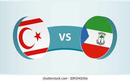 Northern Cyprus vs Equatorial Guinea, team sports competition concept. Round flag of countries.