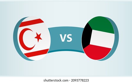 Chipre del Norte vs Kuwait, concepto de competición deportiva de equipo. Bandera redonda de países.