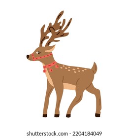 Northern deer. Christmas collection. Flat vector illustration