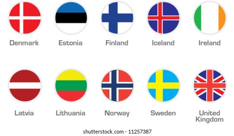 Flags Northern Europe States 5 Stock Vector (Royalty Free) 21573178 ...