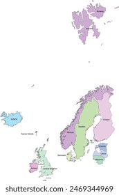 Northern Europe with Countries and Territories