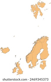 Northern Europe with Countries and Territories