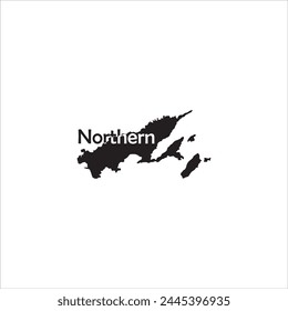 Northern Fiji map and black lettering design on white background