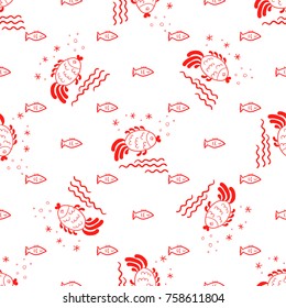 Northern folk vintage seamless ornament, hand-drawn to vector illustration. Will be perfect to use on poster, postcard, textile, fabric.
