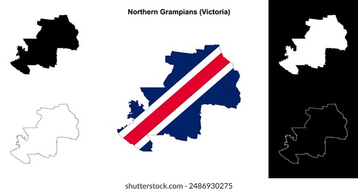 Northern Grampians (Victoria) outline map set