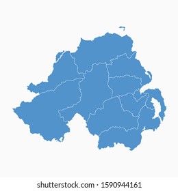 Northern Ireland Blue Map On White Background Northern Ireland Modern Icon Map Northern Ireland Simple Vector illustration EPS10