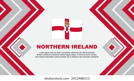 Plantilla de diseño de fondo de resumen de la bandera de Irlanda del Norte. Ilustración de vectores de papel tapiz del Día de la Independencia de Irlanda del Norte. Diseño de Irlanda del Norte