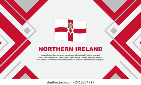 Plantilla de diseño de fondo de resumen de la bandera de Irlanda del Norte. Ilustración de vectores de papel tapiz del Día de la Independencia de Irlanda del Norte. Ilustración de Irlanda del Norte