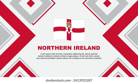 Plantilla de diseño de fondo de resumen de la bandera de Irlanda del Norte. Ilustración de vectores de papel tapiz del Día de la Independencia de Irlanda del Norte. Día de la Independencia de Irlanda del Norte