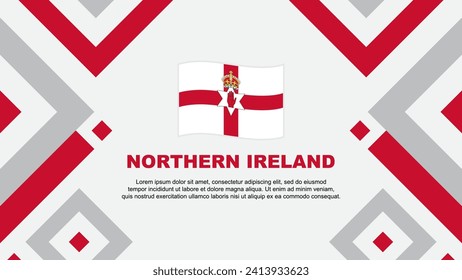 Plantilla de diseño de fondo de resumen de la bandera de Irlanda del Norte. Ilustración de vectores de papel tapiz del Día de la Independencia de Irlanda del Norte. Plantilla de Irlanda del Norte