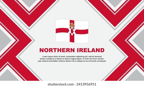 Plantilla de diseño de fondo de resumen de la bandera de Irlanda del Norte. Ilustración de vectores de papel tapiz del Día de la Independencia de Irlanda del Norte. Vector de Irlanda del Norte