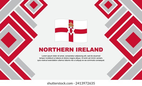 Plantilla de diseño de fondo de resumen de la bandera de Irlanda del Norte. Ilustración de vectores de papel tapiz del Día de la Independencia de Irlanda del Norte. Irlanda del Norte