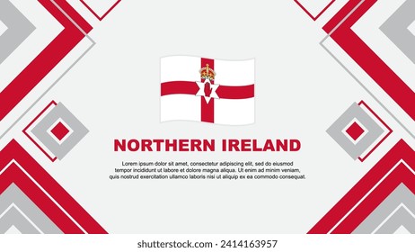 Plantilla de diseño de fondo de resumen de la bandera de Irlanda del Norte. Ilustración de vectores de papel tapiz del Día de la Independencia de Irlanda del Norte. Antecedentes en Irlanda del Norte