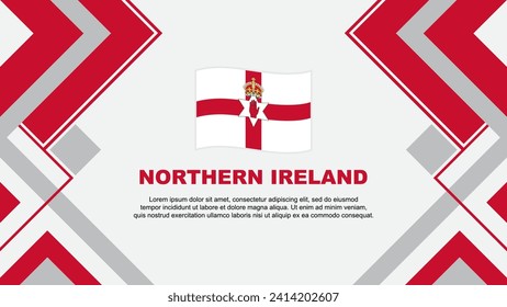 Plantilla de diseño de fondo de resumen de la bandera de Irlanda del Norte. Ilustración de vectores de papel tapiz del Día de la Independencia de Irlanda del Norte. Banner de Irlanda del Norte