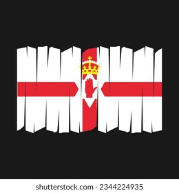 Ilustración de vectores de pincel de bandera de Irlanda del Norte