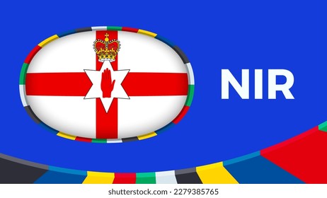 Northern Ireland flag stylized for European football tournament qualification. Flag on vector background.