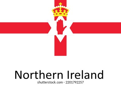 Diseño vectorial de la bandera de Irlanda del Norte con fondo blanco adecuado para muchos usos