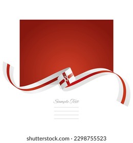 Vector de bandera de Irlanda del Norte. Banderas y cintas del mundo. Banda de la bandera irlandesa del Norte sobre fondo de color abstracto