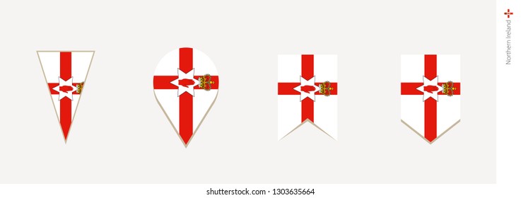 Northern Ireland flag in vertical design, vector illustration.