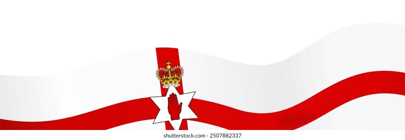 Northern Ireland flag wave isolated on png or transparent background vector illustration.