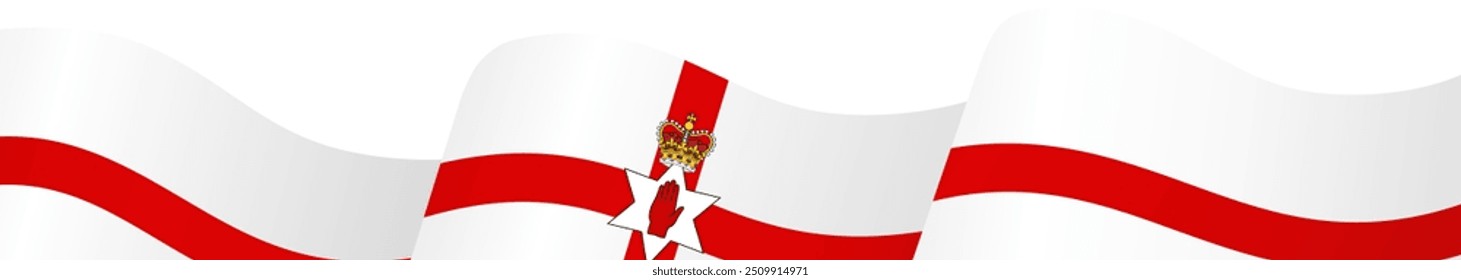 Northern Ireland flag wave isolated on png or transparent background vector illustration.