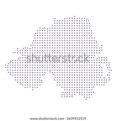 Northern Ireland map dotted pattern design purple circle