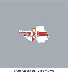 Northern Ireland map and flag colors design on gray background