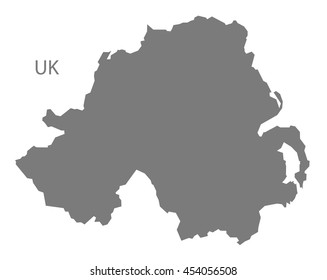 Northern Ireland Map grey