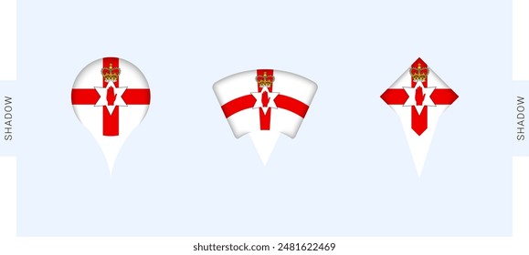 Northern Ireland Map Markers Set. Perfect for projects related to Northern Ireland, travel, geography, and international representation. Vector collection.