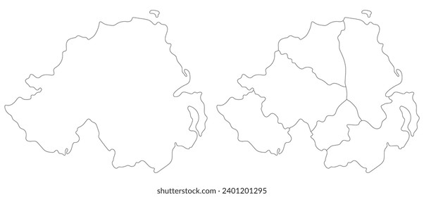 Northern Ireland map. Map of Northern Ireland in set