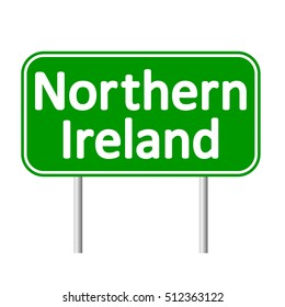 Northern Ireland road sign isolated on white background.