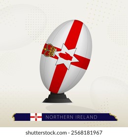 Northern Ireland Rugby Ball on Rugby Kicking Tees with Modern Design. Illustration perfect for sports, national pride, and rugby-related projects.