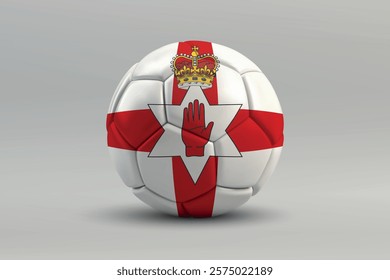 Northern Ireland soccer ball featuring the national flag design on a gray background