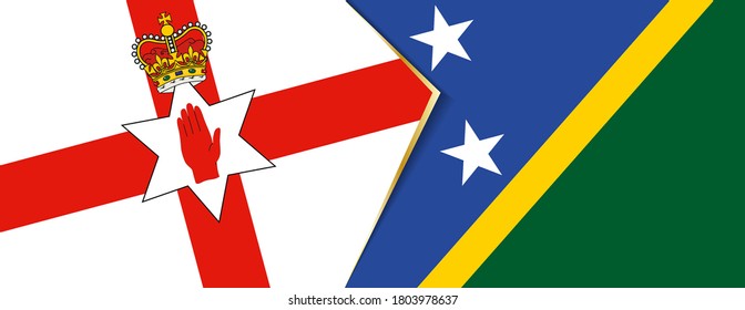 Northern Ireland and Solomon Islands flags, two vector flags symbol of relationship or confrontation.