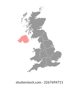 Northern Ireland, UK region map. Vector illustration.