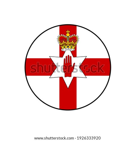 Northern Ireland Ulster Banner Flag Vector Push button Circle part of United Kingdom