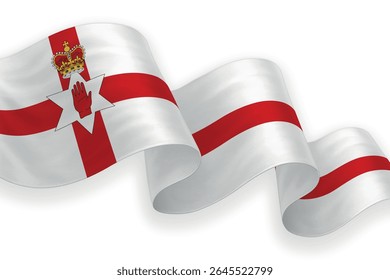 Northern Ireland waving flag with bright colors on clean background