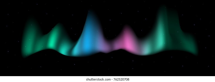 northern light and aurora vector