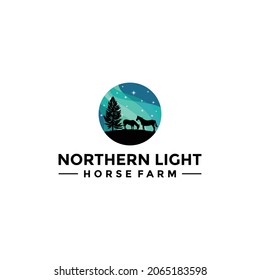 Northern Light Horse Farm Logo Design Template