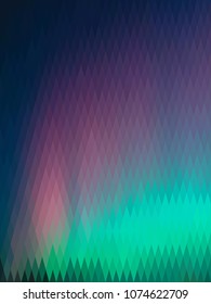 Northern lights, abstract polygon background, from a rhombus of different colors (vertical format)